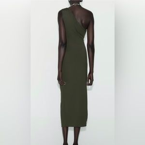 COPY - DRAPED FITTED ASYMMETRICAL DRESS.